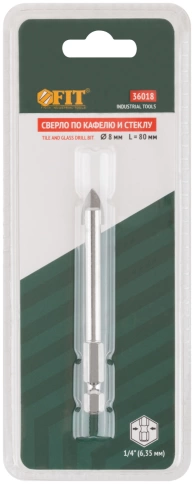 Сверло по кафелю шестигранный U-хвостовик под биту, 8 мм фото 3