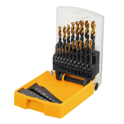 Набор сверл по металлу HSS-Tin Golden Tip 1-10мм 19шт. Denzel фото 1