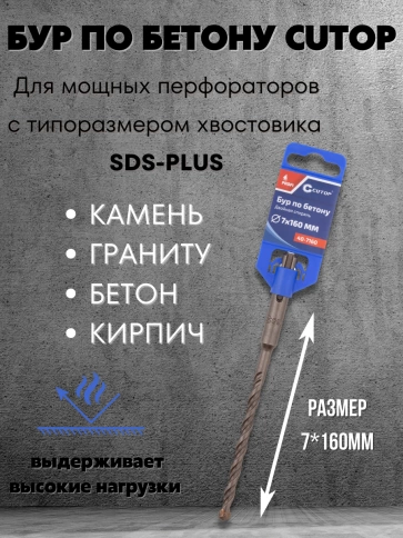 Бур по бетону CUTOP, Profi, двойная резьба, SDS-Plus, фото 91