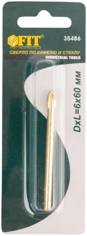 Сверло по кафелю и стеклу 4реж.кромки, титан.покр. 6х60 мм фото 4
