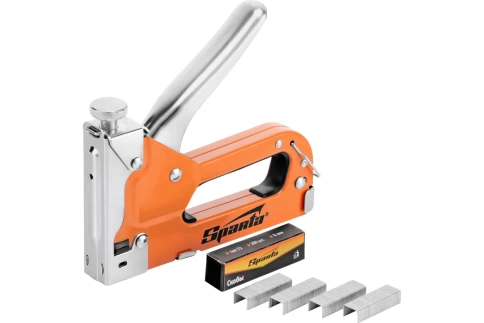 Степлер мебельный регулир. со скобами 200 шт, тип скобы 53, 4-14 мм Sparta фото 1