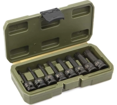 Набор бит-головок ударных Spline 1/2" 8 шт  фото 1