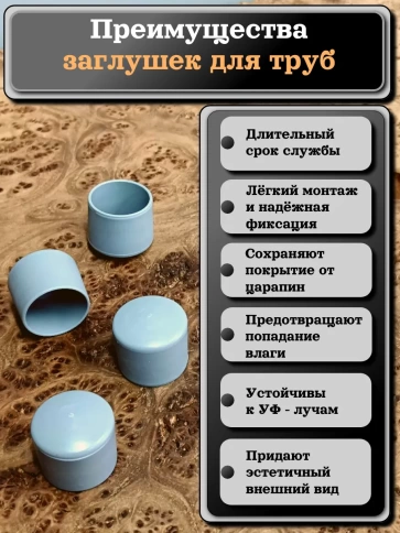 Заглушка для труб наружная круглая d 25 мм серая, 16 шт фото 2