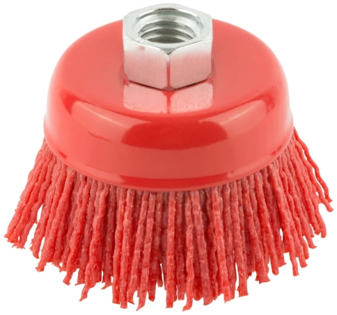 Корщетка-чашка, гайка М14, нейлоновая 65 мм Профи фото 1