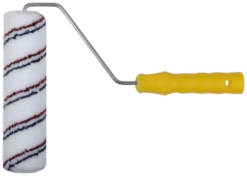 Валик микроволокно, белый с кр.и син.полос.d 40/63 мм, ворс 12мм, 180мм фото 1