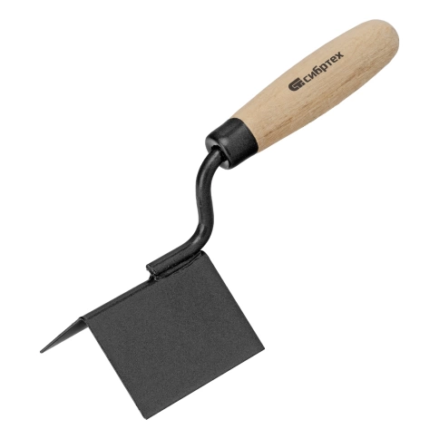 Кельма угловая стальная, д/внешн.углов, буковая ручка 80х60х60 мм Сибртех фото 1