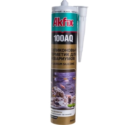 Силикон аквариумный черный Akfix 100AQ 280 мл фото 1