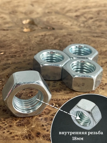 Гайка М18 высокопрочная оцинкованная к.п.10 DIN934, 10 шт. фото 3