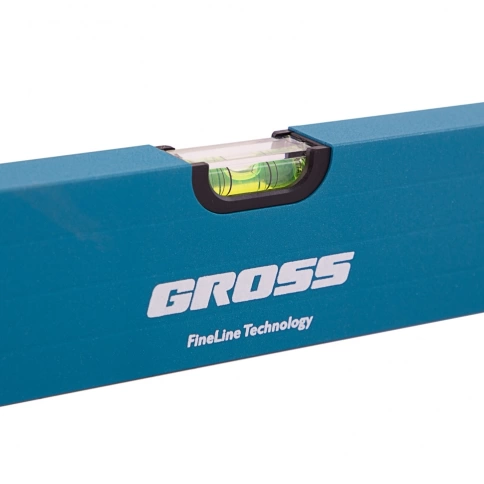 Уровень алюминиевый усиленный с ударопрочными заглушками 3 глазка рукоятки Gross фото 9