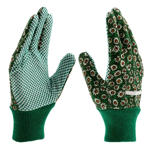 Перчатки садовые с ПВХ точкой, с манжетой, размер М, Palisad фото 1