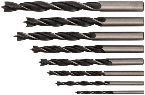 Набор сверл по дереву, ПВХ конверт 8шт. (3-4-5-6-7-8-9-10 мм) фото 1