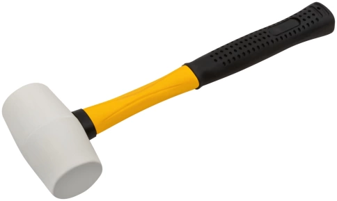 Киянка резиновая белая, фиберглассовая ручка 45 мм (230гр) фото 2