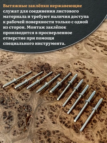 Заклепка вытяжная нержавеющая 4,8х12 фото 11
