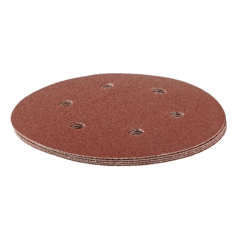 Круг абразивный перфорир. на ворсовой основе под "липучку" 150 мм Р80 5 шт  Matrix  фото 1