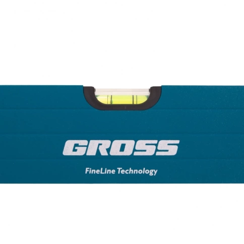 Уровень алюминиевый усиленный с ударопрочными заглушками 3 глазка рукоятки Gross фото 4