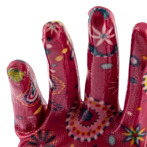 Перчатки полиэстеровые с нитриловым покрытием, красные, размер L, Palisad фото 2