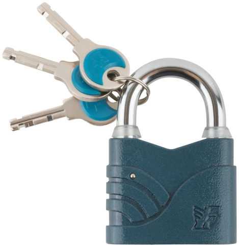 Замок навесной Блюз синий 60х48 мм стальная дужка 9 мм (2758) фото 1