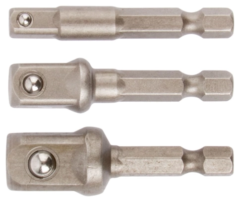 Адаптеры под головки с хвостовика U-типа под биты, легир.сталь, набор 3шт. фото 1