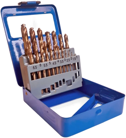 Набор сверл по металлу Cutop Profi с кобальтом 5%, в мет.кор. 1-10мм (через 0,5мм),19шт. фото 4