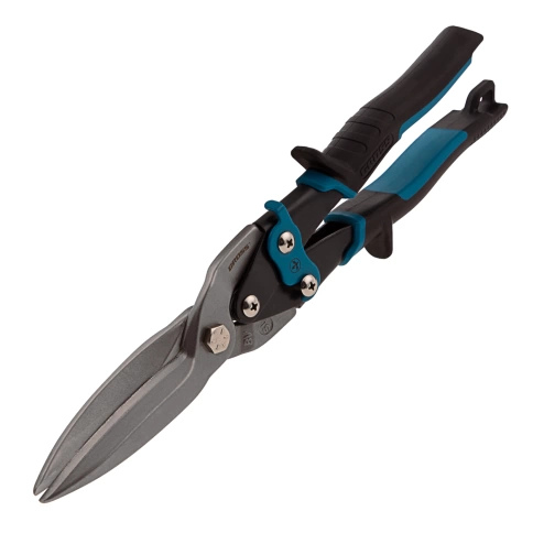 Ножницы по металлу PIRANHA, 270 мм,прямой проходной рез., сталь-CrMo, двухкомп.рук Gross фото 1