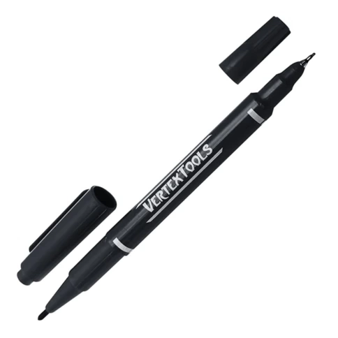 Маркер строительный двухсторонний, черный фото 1