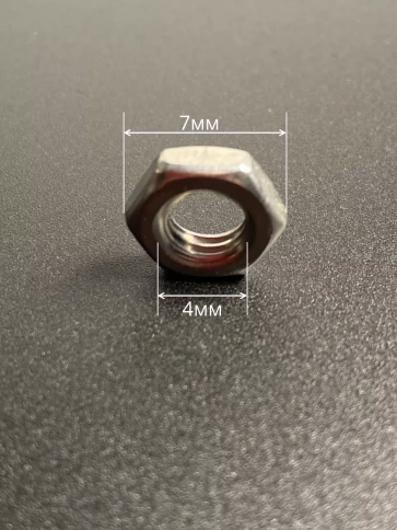 Гайка М4 шестигранная низкая нержавеющая DIN 439 , 10 шт. фото 2