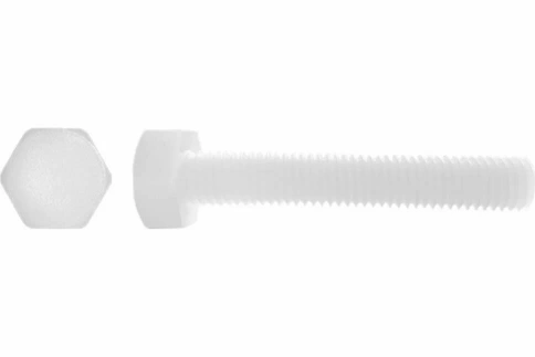 Болт полиамидный 10х50 мм DIN 933 (пластик), 20 шт. фото 4