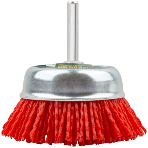 Корщетка-чашка, со штифтом, нейлоновая 75 мм фото 2