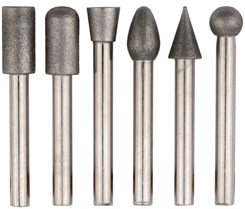 Шарошки усилен.сталь с алмаз.напылен., штифт диам. 6 мм, 6шт. фото 1