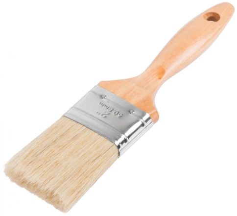 Кисть флейцевая Профи, натур.светл.щетина, дерев.ручка 2" 50 мм фото 1