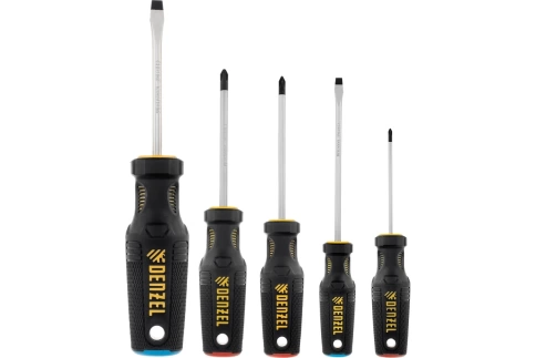 Набор отверток с трехкомпонентными рукоятками CrV 5 предм. Denzel фото 1