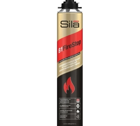 Пена монтажная проф. огнестойкая Sila PRO B1 Firestop, 750 мл фото 1