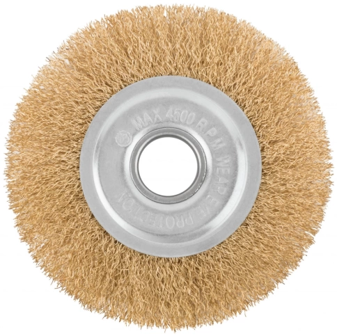 Корщетка дисковая прямая, посадочн.д.22,2мм, стальная витая проволока, 125 мм фото 3