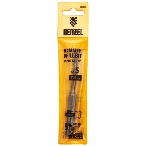 Бур по бетону Cobalt W-tip, двойная спираль, SDS-Plus, Denzel  фото 204