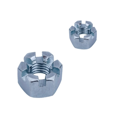 Гайка корончатая (прорезная) М30 DIN 935 оцинкованная, 20 шт. фото 2