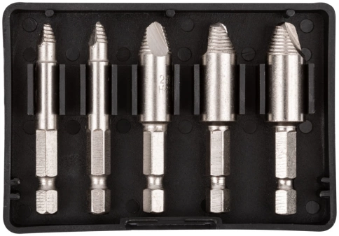 Набор экстракторов для болтов и шпилек усиленный, HSS сталь, 5шт. фото 2