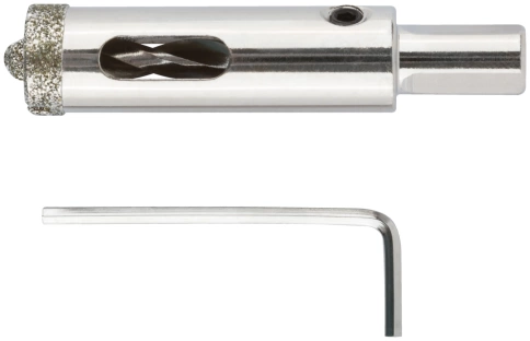 Коронка по керамограниту, камню и кафелю кольцев с центров сверлом 16х70 мм фото 2