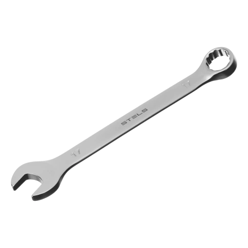 Ключ комбинированный матовый хром 17 мм CrV Stels фото 1