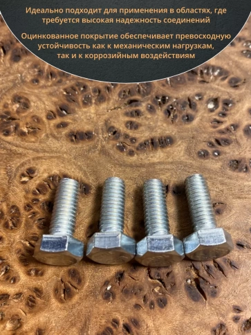 Болт высокопрочный ОЦ 6х16 мм, к.п.10.9 DIN933, 10 шт. фото 4