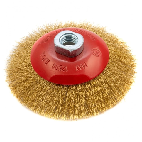 Щетка для УШМ "тарелка", вит.проволока, 125 мм М14 Matrix фото 1