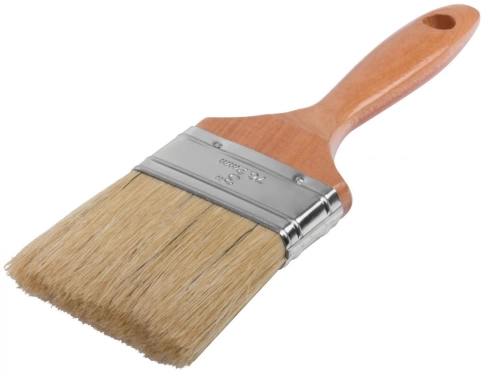 Кисть флейцевая Профи, натур.светл.щетина, дерев.ручка 3" 75 мм фото 1