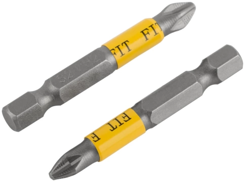 Биты кованые, сталь S2, одностор. 50 мм РН2, 2шт. Профи, блистер фото 1